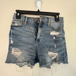 Denizen by Levi’s Distressed Super High-Waisted Shorts